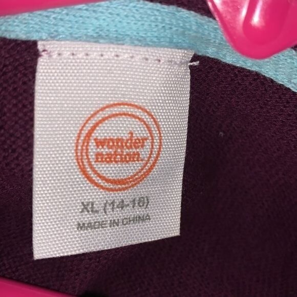 Leopard Print Color Block Knit Sweater Xl Burgundy Purple White Animal Print - Picture 2 of 8